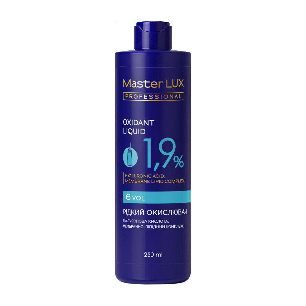 Рідкий окислювач для фарби Master LUX Professional Oxidant Liquid 1.9%, 6 Vol, 250 мл